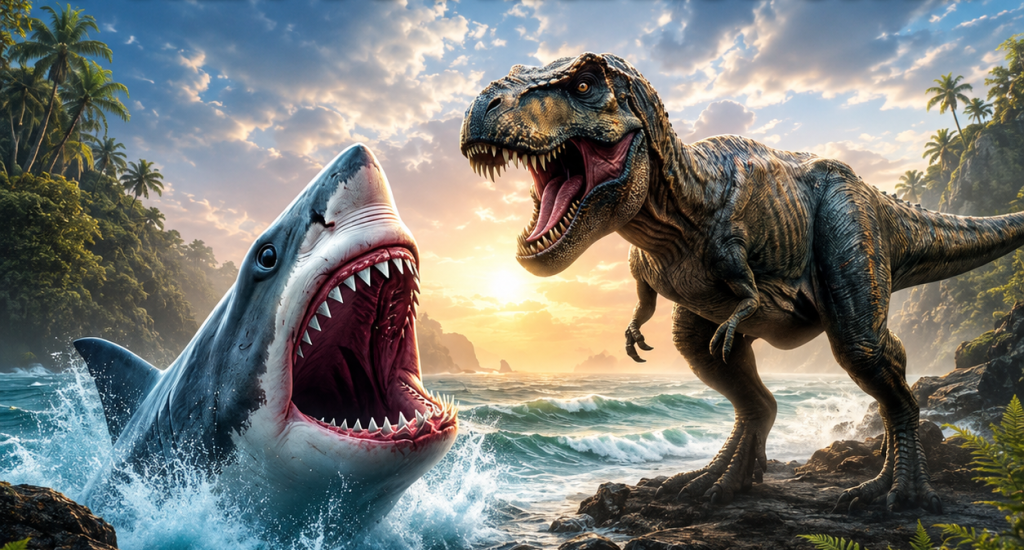 T-REXVSMEGALODONTE